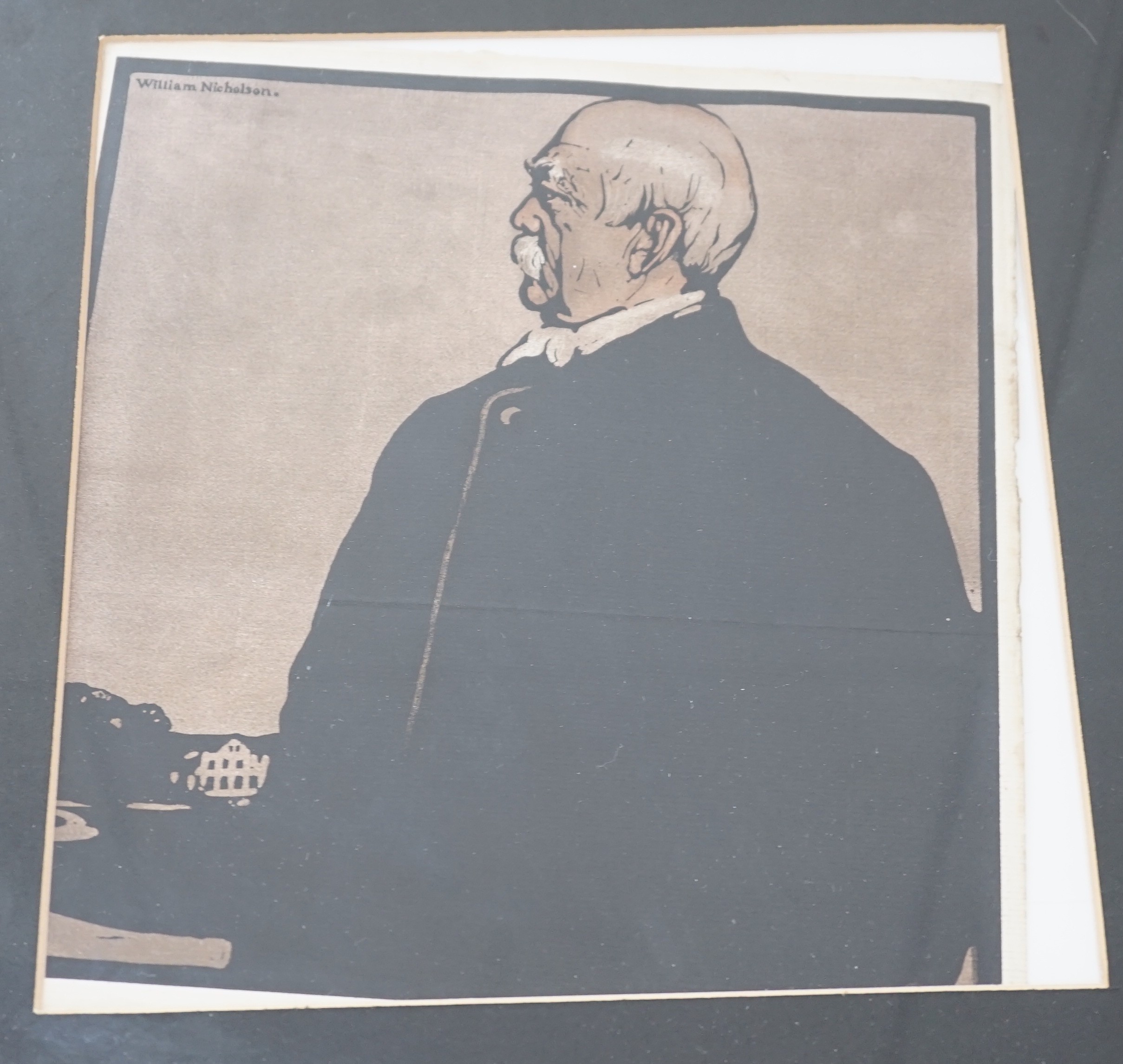 William Nicholson (1872-1949), lithograph, 'Prince Bismarck', first issue 1897, with the fold as in New Review, 25 x 24cm